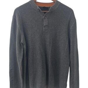 Harley Davidson Men's Gray‎ Cotton Cashmere  Blend Henley Sweater Size M
